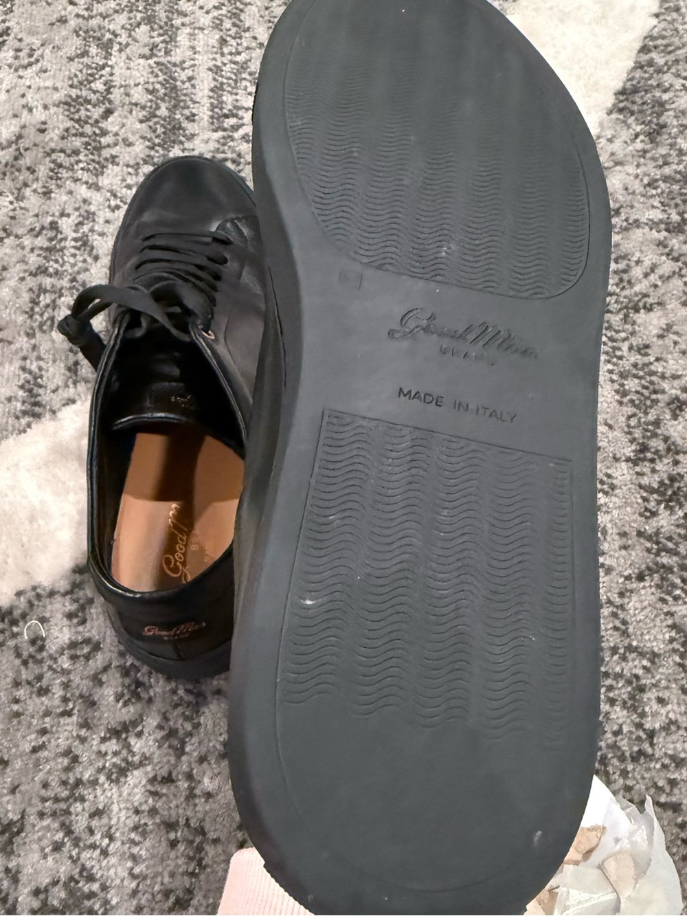Good Man Brand Made in Italy Luxe Black Leather Sneakers 10.5 - Picture 4 of 5